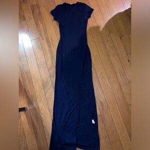 Navy Maxi dress with a split size XS